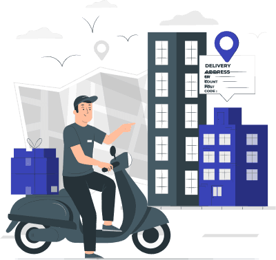 Illustration of a shipping depot